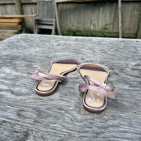 Badgley Mishka Daria Pearl and Crystal Flat Sandals Pastel Pink‎  size 6.5 - Picture 7 of 8